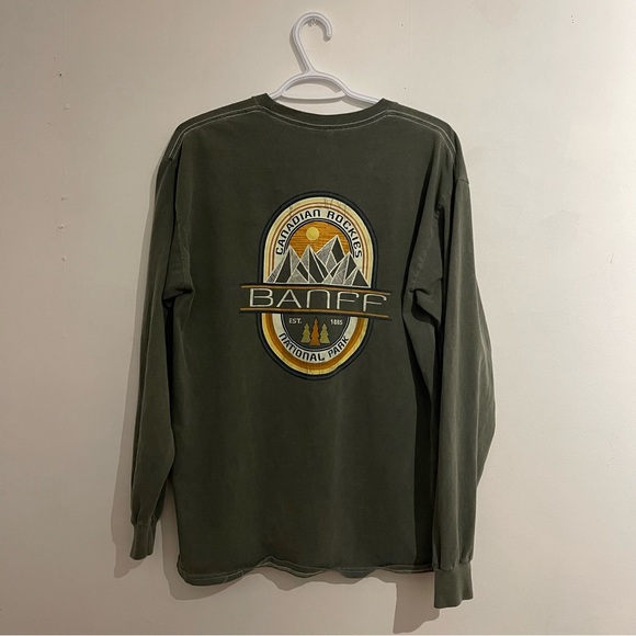Banff Olive Long Sleeve Men's Tee - Picture 6 of 6